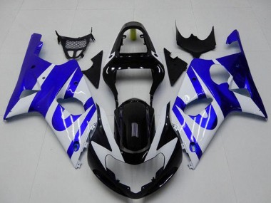 Carénage Moto Suzuki GSXR 1000 2000-2002 - Blanc Bleu Noir Brillant Abordables