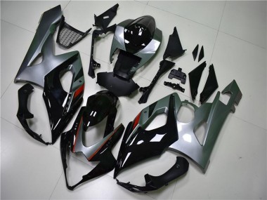 Carénage Moto Suzuki GSXR 1000 2005-2006 - Noir Brillant Argent Abordables