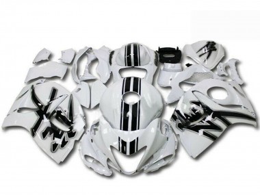 Carénages Moto Suzuki GSXR 1300 Hayabusa 2008-2020 - Blanc Perle Noir Abordables