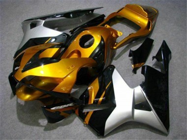 Carénage Moto Honda CBR600RR 2003-2004 - Argent Or Noir Brillant Abordables