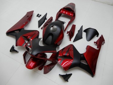 Carénages Moto Honda CBR600RR 2003-2004 - Rouge Noir Mat Bande Abordables