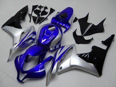 Carénages Moto Honda CBR600RR 2007-2008 - Argent Bleu Noir Brillant OEM Style Abordables