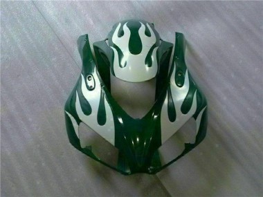 Carénages Moto Honda CBR1000RR 2006-2007 - Blanc Vert Flamme Abordables