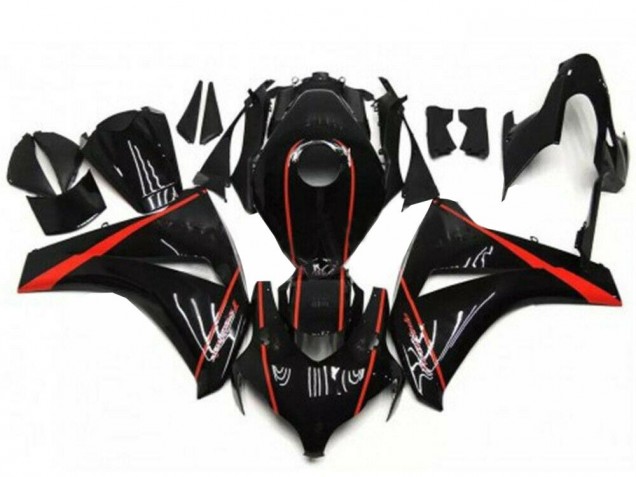 Carénages Moto Honda CBR1000RR 2008-2011 - Noir Brillant Rouge