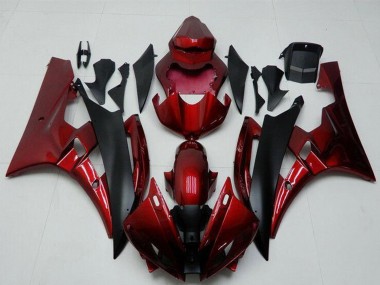 Kits Carénage Moto Yamaha YZF R6 2006-2007 - Rouge Noir Mat Abordables