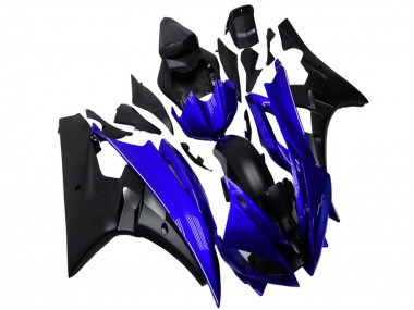 Carénage Moto Yamaha YZF R6 2006-2007 - Bleu Noir Mat Abordables