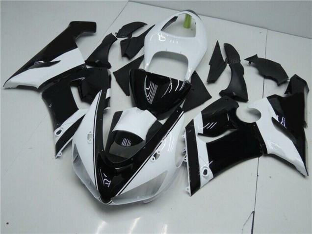 Carénages Moto Kawasaki ZX6R 2005-2006 - Blanc Noir Brillant