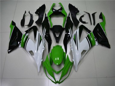 Carénages Moto Kawasaki ZX6R 2013-2018 - Vert Blanc Noir Brillant Abordables