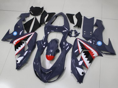 Carénages Moto Kawasaki ZX10R 2006-2007 - Gris Blanc Rouge Requin Abordables