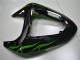Carénages Moto Kawasaki ZX10R 2006-2007 - Noir Brillant Vert Flamme