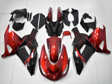 Carénages Moto Kawasaki ZX14R ZZR1400 2006-2011 - Rouge Noir Abordables