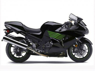 Carénages Moto Kawasaki ZX14R ZZR1400 2006-2011 - Noir Brillant Vert Abordables
