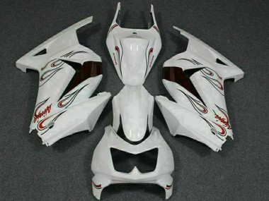 Carénages Moto Kawasaki EX250 2008-2012 - Blanc Rouge Abordables
