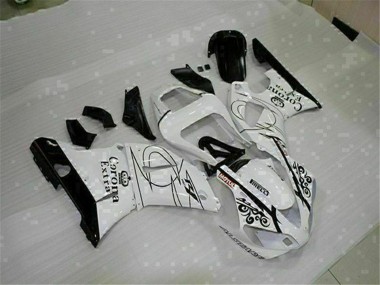 Carénages Moto Yamaha YZF R1 2000-2001 - Blanc Noir Corona Extra Abordables