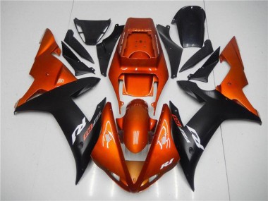 Carénages Moto Yamaha YZF R1 2002-2003 - Orange Noir Mat Abordables