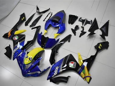 Carénages Moto Yamaha YZF R1 2007-2008 - Bleu Jaune Noir Requin Abordables
