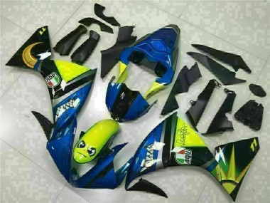 Carénages Moto Yamaha YZF R1 2009-2011 - Bleu Jaune Requin Abordables