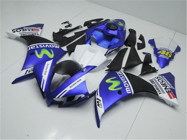 Carénages Moto Yamaha YZF R1 2012-2014 - Bleu Blanc Noir Vert MoviStar Yamalube ENEOS Abordables