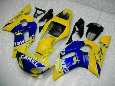 Carénages Moto Yamaha YZF R6 1998-2002 - Jaune Bleu Blanc Chameau Motul Abordables