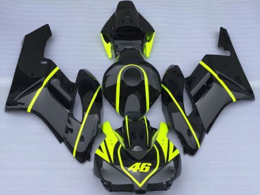Carénages Moto Honda CBR1000RR 2004-2005 - Noir Brillant Haute Visibilité Jaune 46 Abordables
