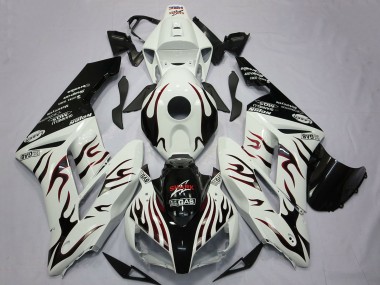 Carénages Moto Honda CBR1000RR 2004-2005 - Blanc Noir Brillant Rouge Flamme Abordables