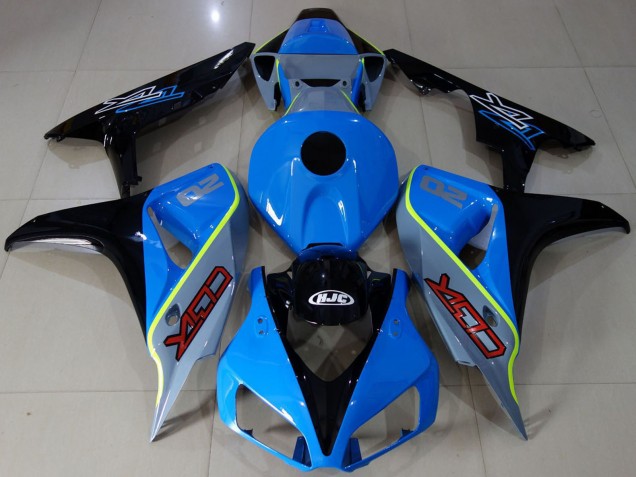 Carénages Moto Honda CBR1000RR 2006-2007 - Bleu Jaune Noir Brillant Personnalisé CBR