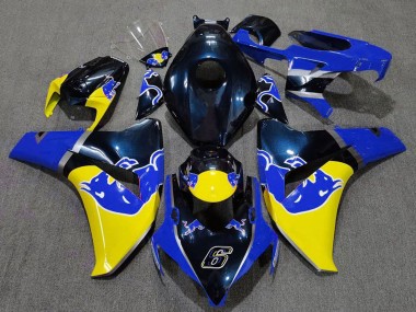 Carénage Moto Honda CBR1000RR 2008-2011 - Bleu Foncé Jaune Red Bull Abordables