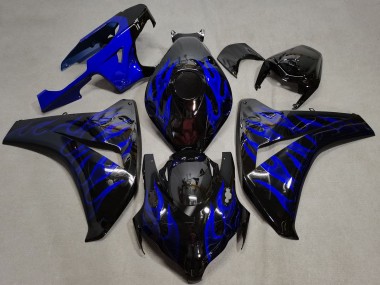 Carénages Moto Honda CBR1000RR 2008-2011 - Noir Brillant Bleu Flamme Abordables