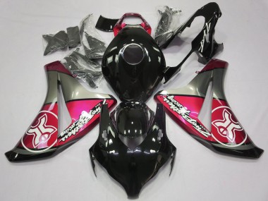 Carénages Moto Honda CBR1000RR 2008-2011 - Rose Gris Noir Brillant Abordables
