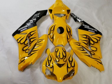 Carénages Moto Honda CBR1000RR 2012-2016 - Jaune Noir Flamme Abordables