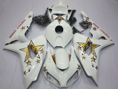 Carénages Moto Honda CBR1000RR 2006-2007 - Blanc Or Étoile Energy Drink Abordables