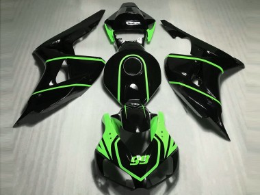 Carénages Moto Honda CBR1000RR 2006-2007 - Noir Brillant Haute Visibilité Vert Abordables