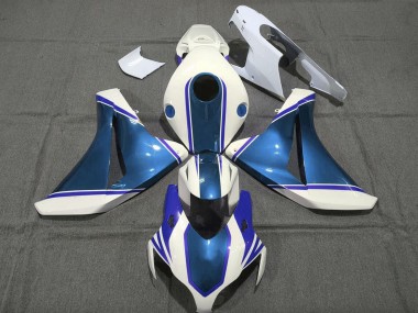 Carénages Moto Honda CBR1000RR 2008-2011 - Blanc Glossy Bleu Perle Abordables