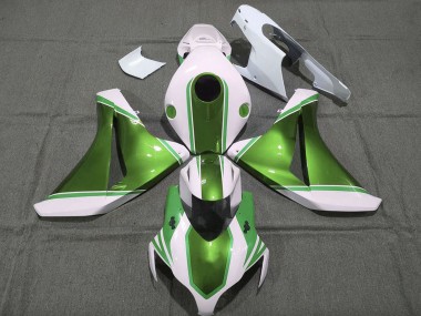 Carénages Moto Honda CBR1000RR 2008-2011 - Blanc Glossy Vert Perle Abordables