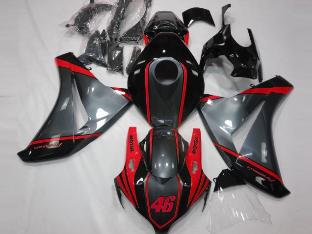 Carénages Moto Honda CBR1000RR 2008-2011 - Gris Rouge Noir Mat Motul 46