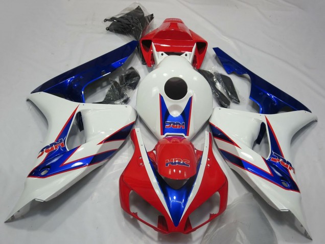 Carénages Moto Honda CBR1000RR 2006-2007 - Blanc Rouge Bleu HRC OEM Style