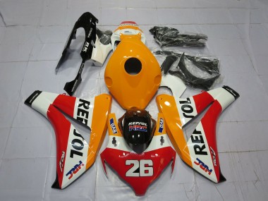Carénages Moto Honda CBR1000RR 2008-2011 - Orange Blanc Rouge Noir Brillant Repsol 26 Abordables