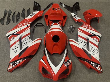 Carénages Moto Honda CBR1000RR 2004-2005 - Blanc Rouge Liverpool 21 Abordables