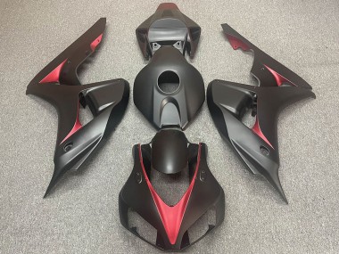 Carénages Moto Honda CBR1000RR 2006-2007 - Noir Mat Rouge Abordables