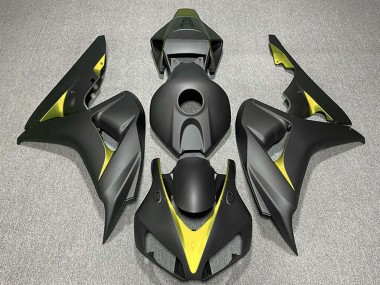 Carénages Moto Honda CBR1000RR 2006-2007 - Noir Mat Jaune Abordables
