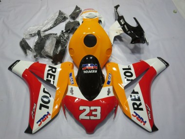 Carénages Moto Honda CBR1000RR 2008-2011 - Orange Blanc Rouge Noir Brillant Repsol 23 Abordables