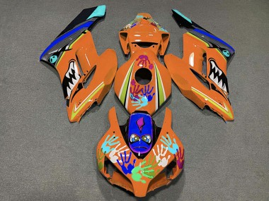Carénages Moto Honda CBR1000RR 2004-2005 - Orange Bleu Noir Requin Abordables