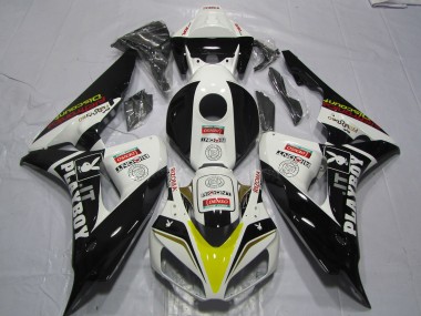 Carénages Moto Honda CBR1000RR 2006-2007 - Blanc Jaune Rouge Noir Brillant Denso PlayBoy Abordables
