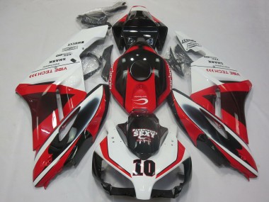 Carénages Moto Honda CBR1000RR 2004-2005 - Blanc Rouge Noir Brillant Sexy VIBE TECH Abordables