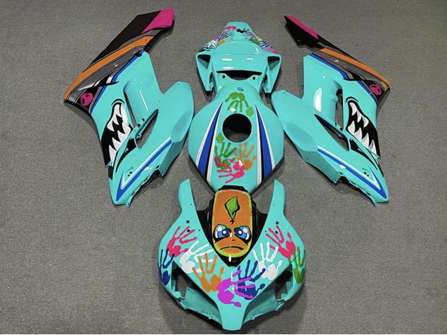 Carénages Moto Honda CBR1000RR 2004-2005 - Bleu Sarcelle Orange Rose Noir Requin