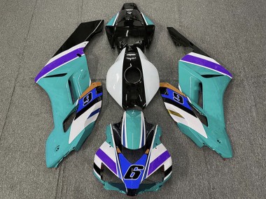 Carénages Moto Honda CBR1000RR 2004-2005 - Blanc Bleu Sarcelle Violet Noir 6 Abordables