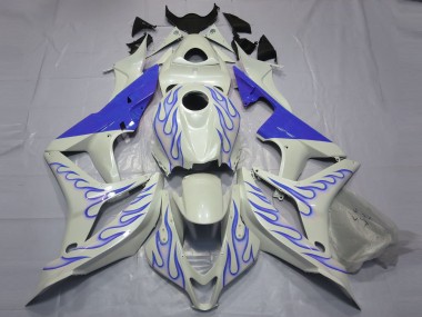 Carénages Moto Honda CBR600RR 2007-2008 - Blanc Bleu Flamme Abordables