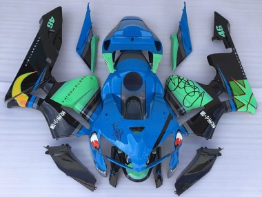 Carénages Moto Honda CBR600RR 2005-2006 - Bleu Vert Noir Requin Abordables