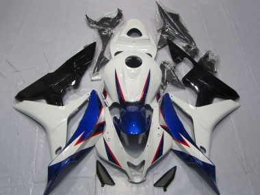 Carénages Moto Honda CBR600RR 2007-2008 - Blanc Bleu Noir Brillant OEM Style Abordables