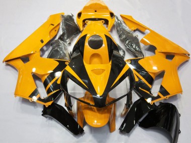 Carénages Moto Honda CBR600RR 2005-2006 - Brillant Orange Noir Brillant Design Abordables